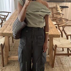 Olive Off-Shoulder Top Size L